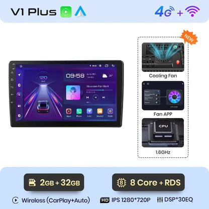 Radio Junsun CarPlay inalámbrica Android Auto para Volkswagen TOUAREG 2003 2004 2005-2010 con sistemas inteligentes RDS BT WiFi 2 DIN 