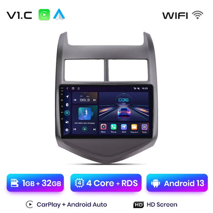 Radio Junsun V1 Plus para Chevrolet Aveo 2 Sonic T300 2011-2015 con CarPlay inalámbrico, Android Auto, 2 DIN, DVD. 