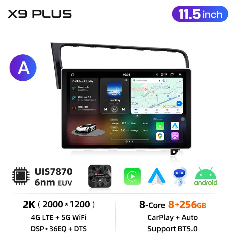 Junsun Wireless CarPlay Car Radio For VW Golf 7 mk7 2013-2017 Android Multimedia