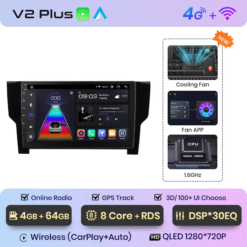 Junsun Wireless CarPlay Android Auto Radio For VOLKSWAGEN PASSAT 2019 Car Intelligent Systems RDS BT WiFi 2 din