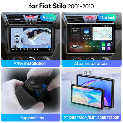 Junsun Wireless CarPlay Car Radio For Fiat Stilo 2001 2002 2003 2004-2010 Android Multimedia