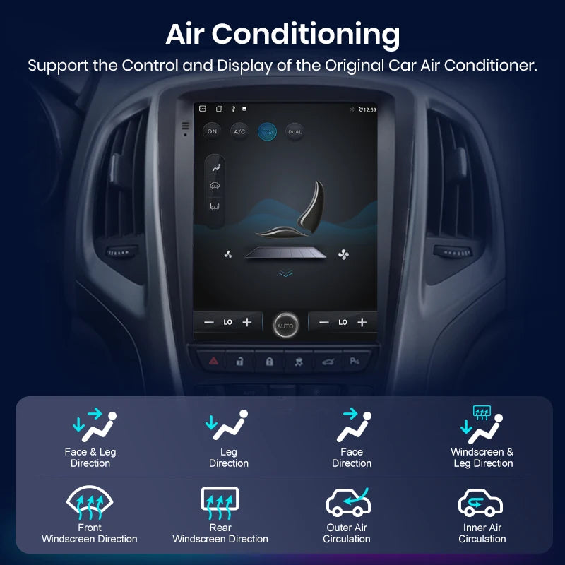Radio multimedia Junsun Tesla Style Android Auto con Carplay inalámbrico para Opel Astra J, Vauxhall, Buick Verano 2009-2013, sin 2 DIN 