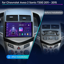 Radio Junsun V1 Plus para Chevrolet Aveo 2 Sonic T300 2011-2015 con CarPlay inalámbrico, Android Auto, 2 DIN, DVD. 