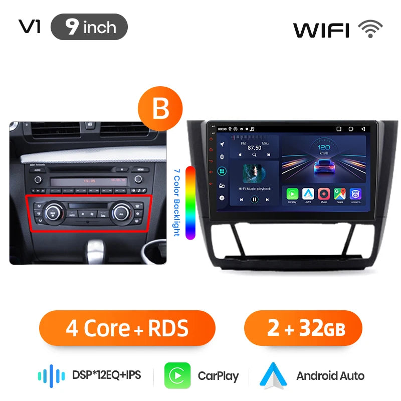 Junsun Wireless CarPlay Car Radio For BMW 1-Series 1 Series E87 E81 E82 E88 2004 2005-2011 Android Multimedia