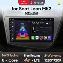 Radio de coche Junsun V1 con CarPlay inalámbrico y Android Auto para Seat Leon MK2 2005-2012 con GPS y sistemas inteligentes. 