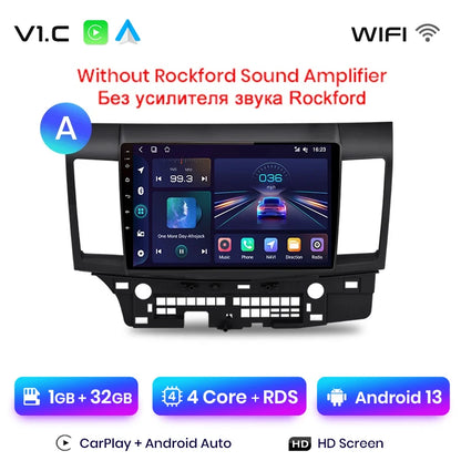 Radio Junsun para coche Mitsubishi Lancer 2007-2013 con CarPlay inalámbrico, Android Auto, sistema inteligente para coche, 2 DIN, DVD. 