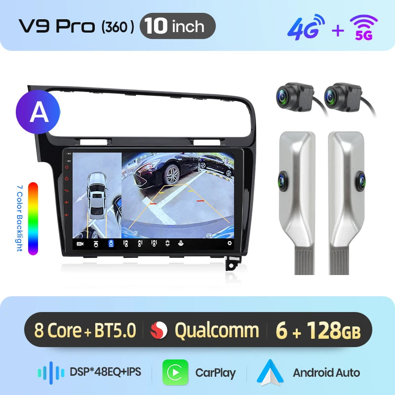 Junsun Wireless CarPlay Car Radio For VW Golf 7 mk7 2013-2017 Android Multimedia