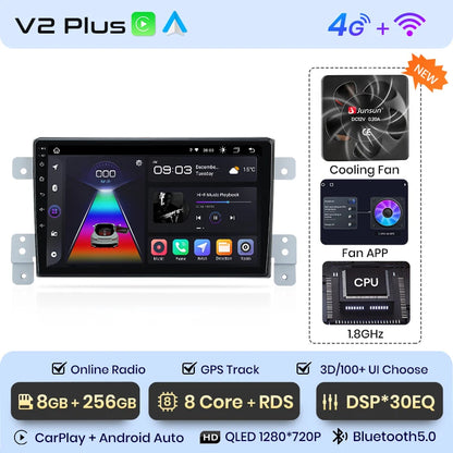 Radio Junsun para Suzuki Grand Vitara 3 (2005-2015), inalámbrica, CarPlay, Android Auto, sistema inteligente, 2 DIN, DVD. 