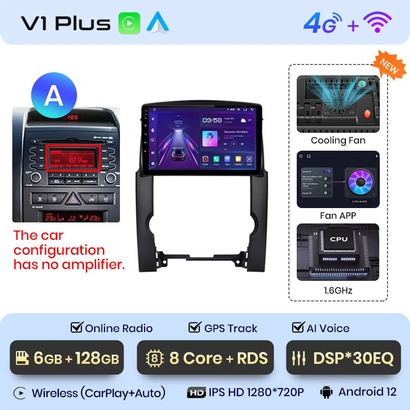 Junsun V1pro AI Voice 2 din Android Auto Radio For Kia Sorento 2 XM 2009 - 2012 Carplay Car Multimedia GPS 2din autoradio