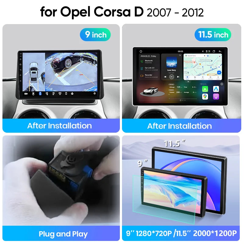 Junsun Wireless CarPlay Car Radio For Opel Corsa D 2007-2012 Android Multimedia