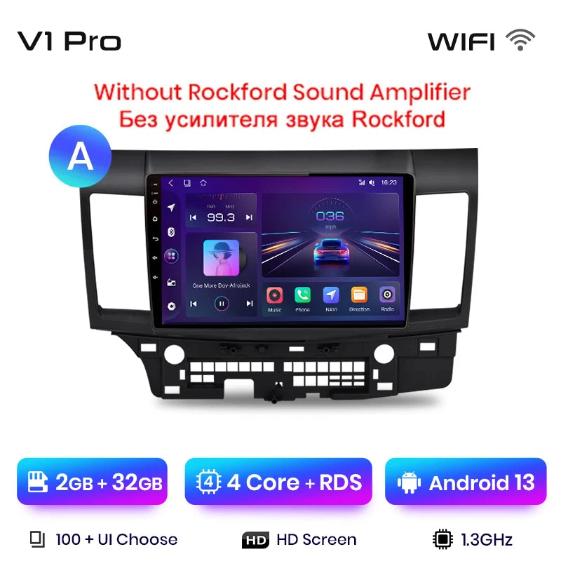 Radio Junsun para coche Mitsubishi Lancer 2007-2013 con CarPlay inalámbrico, Android Auto, sistema inteligente para coche, 2 DIN, DVD. 