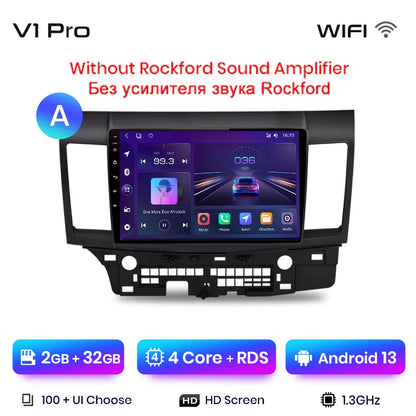 Radio Junsun para coche Mitsubishi Lancer 2007-2013 con CarPlay inalámbrico, Android Auto, sistema inteligente para coche, 2 DIN, DVD. 