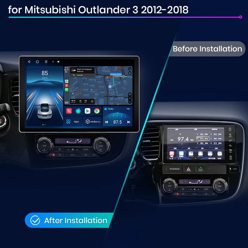 Junsun X7 MAX 13.1“ 2K CarPlay Android Auto Car Radio For Mitsubishi Outlander 3 GF0W GG0W 2012-2018 Multimedia autoradio