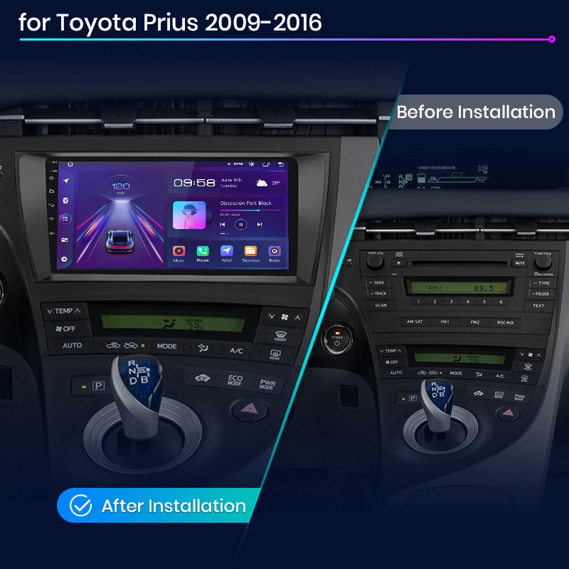 Junsun Wireless Android Auto Radio For Toyota Prius 2009-2016  4G Car Multimedia GPS 2din autoradio