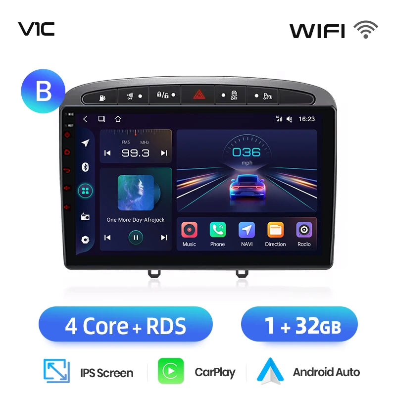 Junsun Android Wireless CarPlay Auto Car Radio For Peugeot 308 308SW 408 2012-2020 Car Intelligent Systems DSP SWC RDS GPS FM BT