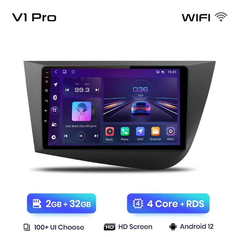 Junsun V1 Drahtloses CarPlay Android Auto Autoradio für Seat Leon MK2 2005-2012 GPS Auto Intelligente Systeme Smart Autoradio 