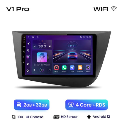 Junsun V1 Drahtloses CarPlay Android Auto Autoradio für Seat Leon MK2 2005-2012 GPS Auto Intelligente Systeme Smart Autoradio 