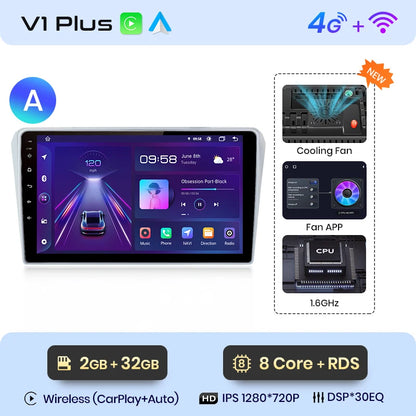 Junsun V1pro AI Voice 2 DIN Android Auto Radio para Toyota Avensis T25 2002-2008 Carplay Car Multimedia GPS 2 DIN autorradio 