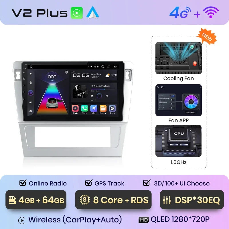 Radio multimedia Junsun con CarPlay inalámbrico y Android Auto para Passat B7 (2009-2011), GPS, sistemas inteligentes, autorradio inteligente. 
