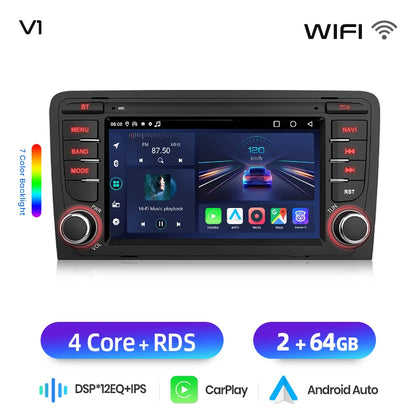 Junsun Wireless CarPlay Car Radio For Audi A3 8P S3 2003 2004 2005-2012 Android Multimedia