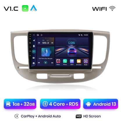 Radio Junsun V1 Plus para Kia RIO 2 2005-2011 con CarPlay inalámbrico, Android Auto, sistema inteligente para coche, 2 DIN, DVD. 