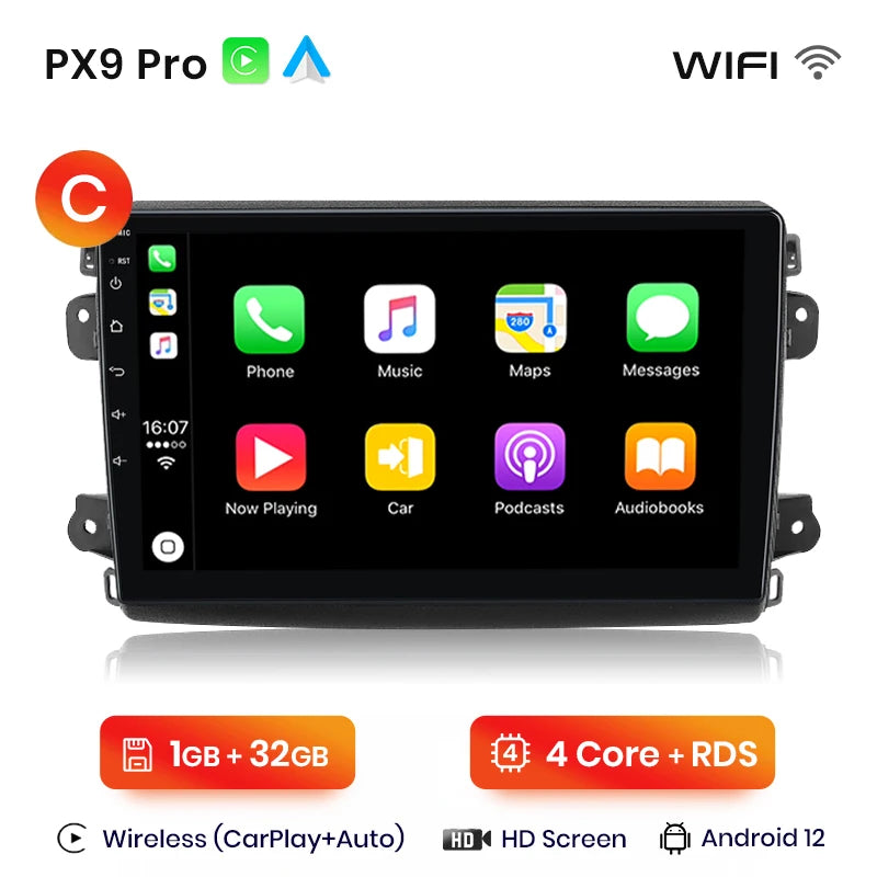 Radio con Android Auto y CarPlay inalámbrico AWESAFE para Fiat Ducato, Peugeot Boxer 2, Citroën Jumper 2 (2006-2023) 