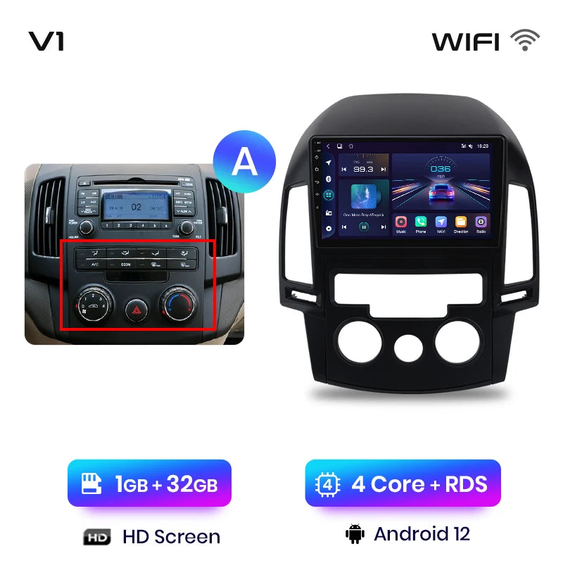 Junsun V1 AI Voice Wireless CarPlay Android Auto Radio For Hyundai I30 2006-2011 4G Car Multimedia GPS 2din autoradio