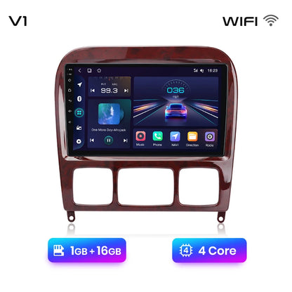 Radio Junsun V1 Plus para Mercedes Benz Clase S W220 1998-2005 con CarPlay inalámbrico, Android Auto, 2 DIN, DVD. 