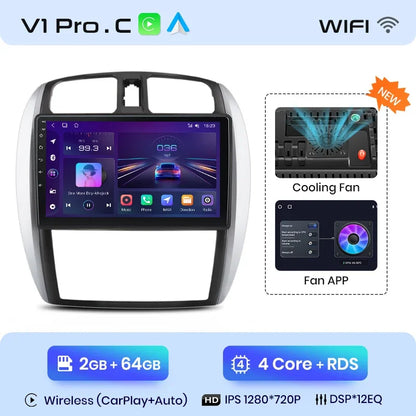 Radio Junsun CarPlay inalámbrica Android Auto para MAZDA 323, HAIMA, FREEMA, FORD LASER 2002-2008, sistemas inteligentes para coche, RDS, Bluetooth, WiFi 