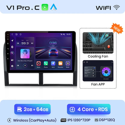 Reproductor multimedia Junsun CarPlay para Jeep Grand Cherokee II WJ 1998-2004 con Android Auto, GPS y radio de 2 DIN. 