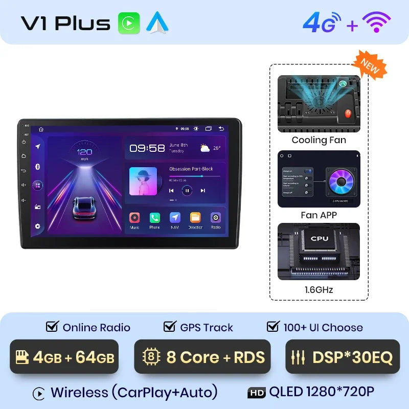 Radio Junsun CarPlay inalámbrica Android Auto para Volkswagen TOUAREG 2003 2004 2005-2010 con sistemas inteligentes RDS BT WiFi 2 DIN 