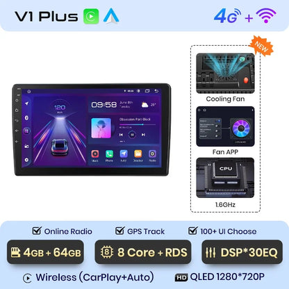 Radio Junsun CarPlay inalámbrica Android Auto para Volkswagen TOUAREG 2003 2004 2005-2010 con sistemas inteligentes RDS BT WiFi 2 DIN 