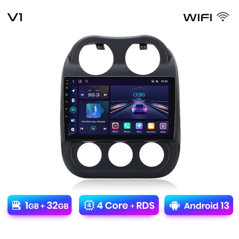 Radio Junsun para coche JEEP Compass Patriot 2010-2016 con CarPlay inalámbrico, Android Auto, sistema inteligente para coche, 2 DIN, DVD. 