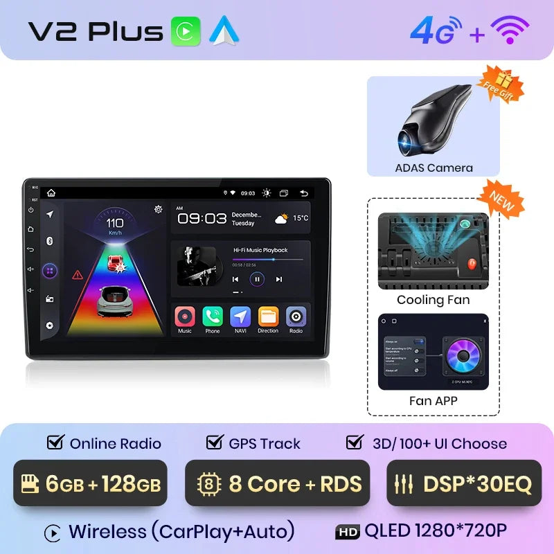 Radio multimedia Junsun con CarPlay inalámbrico y Android Auto para Volkswagen Bora 2005-2006, GPS, sistemas inteligentes, autorradio inteligente. 