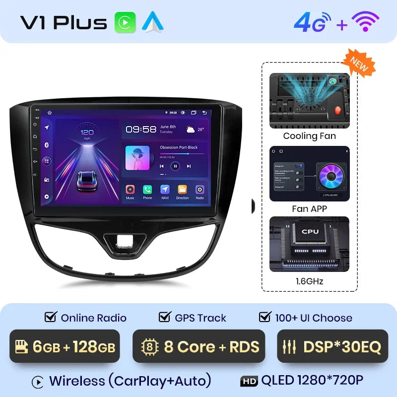 Radio Junsun CarPlay inalámbrica Android Auto para Opel Karl 2017 2018 2019 2020 con sistemas inteligentes RDS BT WiFi 2 DIN 