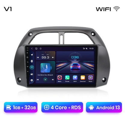 Radio Junsun V1 Plus para Toyota RAV4 2001-2005 con CarPlay inalámbrico, Android Auto, sistema inteligente, 2 DIN, DVD. 