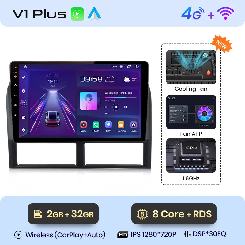 Junsun CarPlay Car Radio Multimedia Player For Jeep Grand Cherokee II WJ 1998 1999 2000-2004 Android Auto GPS 2din autoradio