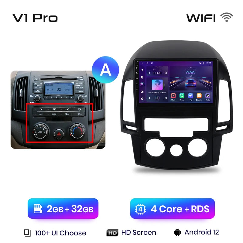 Junsun V1 AI Voice Wireless CarPlay Android Auto Radio For Hyundai I30 2006-2011 4G Car Multimedia GPS 2din autoradio