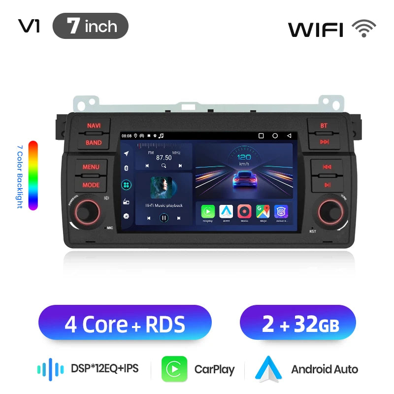 Junsun Wireless CarPlay Car Radio For BMW E46 M3 318 320 325 330 335 Android Multimedia