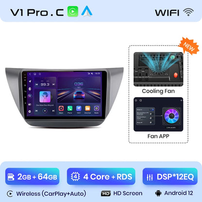 Junsun V1pro AI Voice 2 DIN Android Auto Radio para Mitsubishi Lancer 9 CS 2000-2010 Carplay 4G Car Multimedia GPS 2 DIN Autoradio 
