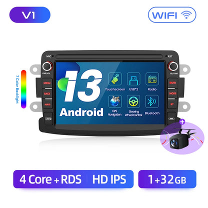 Radio Junsun Android 13 de 7 pulgadas para Renault, Dacia Duster, Sandero, Captur, Xray, Logan 2, CarPlay, Android Auto, sistemas inteligentes para coche. 