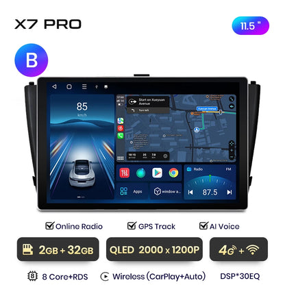 Junsun X7 PRO 11.5“ 2K AI Voice Wireless CarPlay Android Auto Car Radio for Toyota Avensis T27 2008-2015 Multimedia autoradio