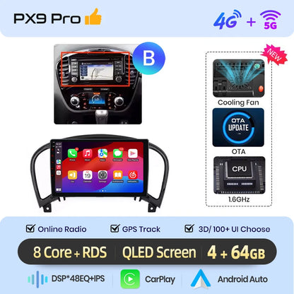 AWESAFE PX9 Car Radio Autoradio for Nissan Juke YF15 2010-2014  Wireless Carplay Screen Android Auto Stereo GPS Navi FM RDS BT