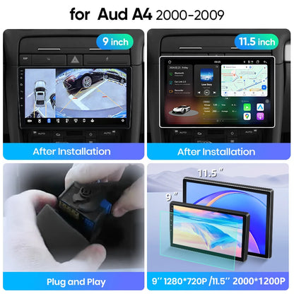 Junsun Wireless CarPlay Car Radio For Audi A4 2000-2009 Seat Exeo Android Multimedia