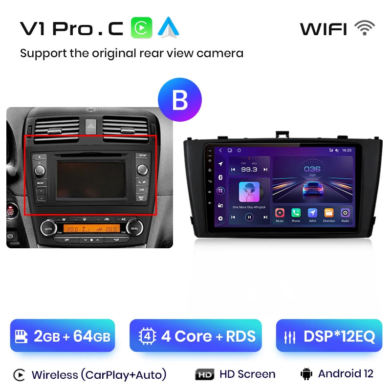 Junsun V1pro AI Voice 2 din Android Auto Radio For Toyota Avensis T27 2008-2015 Carplay 4G Car Multimedia GPS 2din autoradio