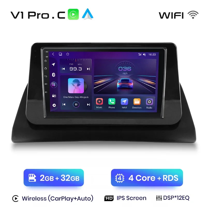 Radio de coche Junsun Wireless CarPlay Android Auto para Renault Kangoo 2008, 2009, 2010, 2011, 2012-2018, sistemas inteligentes multimedia 