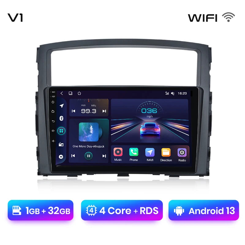Radio Junsun V1 Plus para Mitsubishi Pajero 4 V80 V90 2006-2014 con CarPlay inalámbrico, Android Auto, 2 DIN, DVD. 
