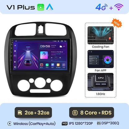 Radio Junsun CarPlay inalámbrica Android Auto para MAZDA 323, HAIMA, FREEMA, FORD LASER 2002-2008, sistemas inteligentes para coche, RDS, Bluetooth, WiFi 