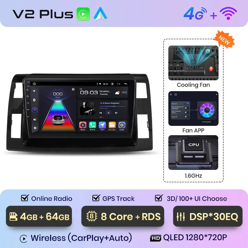 Radio Junsun con CarPlay inalámbrico y Android Auto para Toyota Previa XR50 3 III Estima 2006-2019, sistemas inteligentes para coche, RDS, Bluetooth, WiFi 