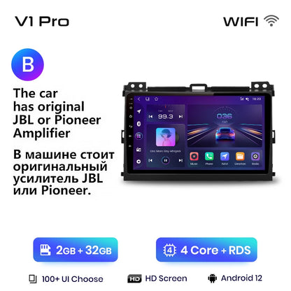 Junsun V1 Wireless CarPlay Android Auto Radio For Toyota Land Cruiser Prado 120 2004 - 2009 4G Car Multimedia GPS 2din autoradio